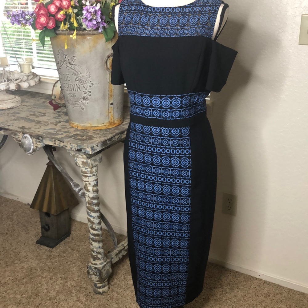 Maggy London cold shoulder dress